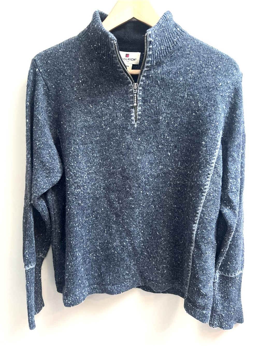 Woolrich grey Speckled Half-Zip Turtleneck Sweater